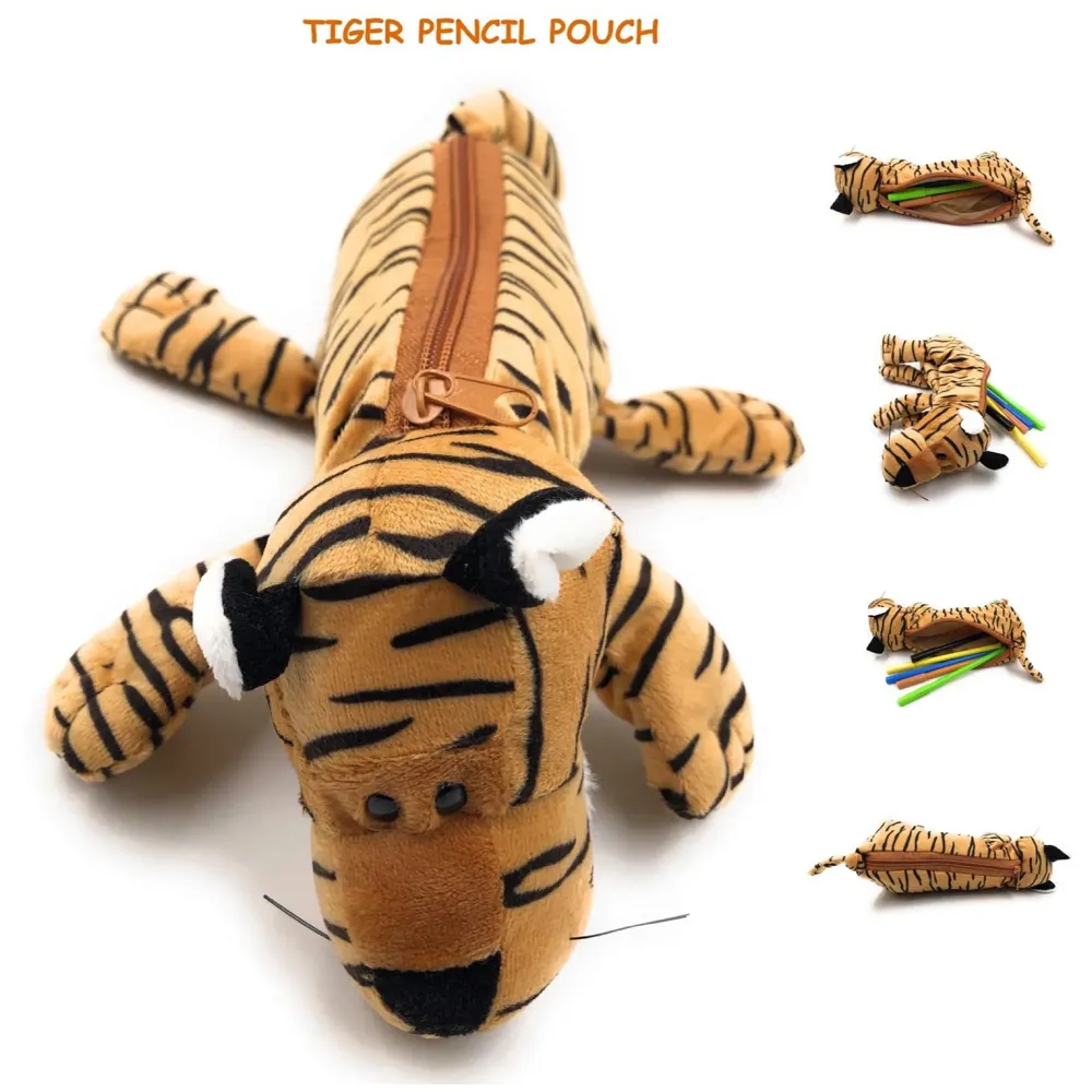 Tiger Pencil Pouch Soft Toys for Children, Kids Favorite Pencil Box (3D Tiger)