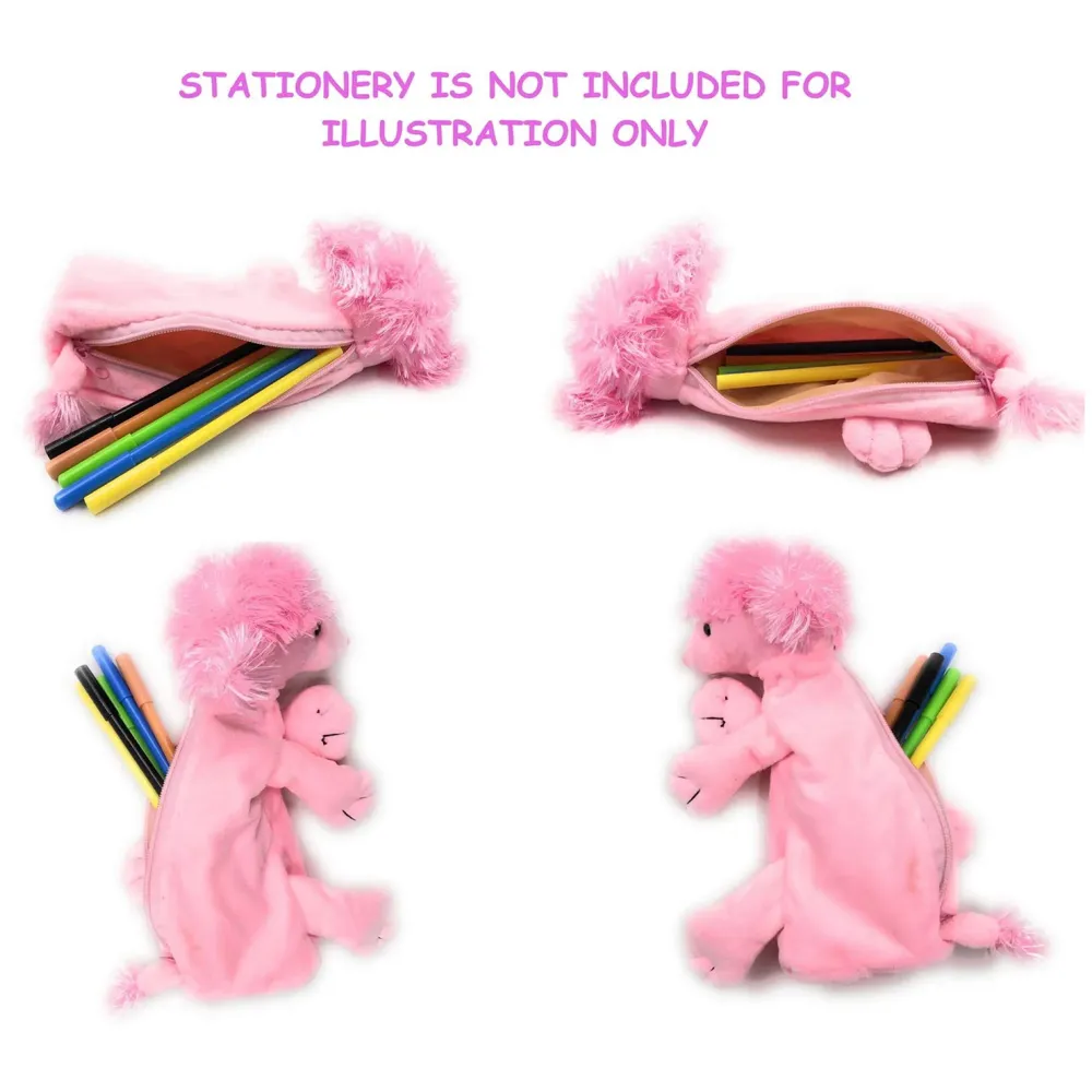 Pink Dog Pencil Pouch Soft Toys for Children, Kids Favorite Pencil Box (3D Pink Dog)
