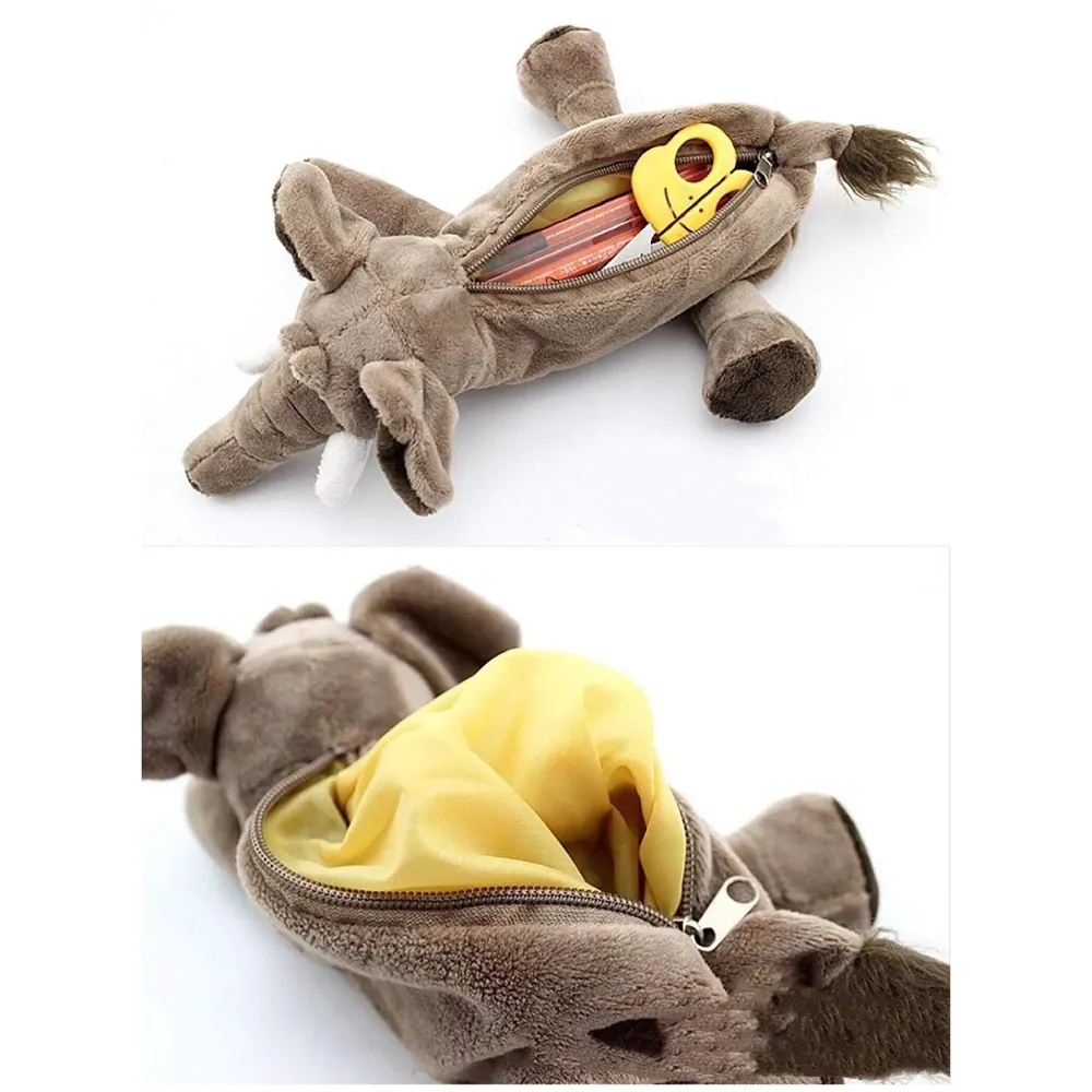 Elephant Pencil Pouch Soft Toys for Children, Kids Favorite Pencil Box (3D Elephant)