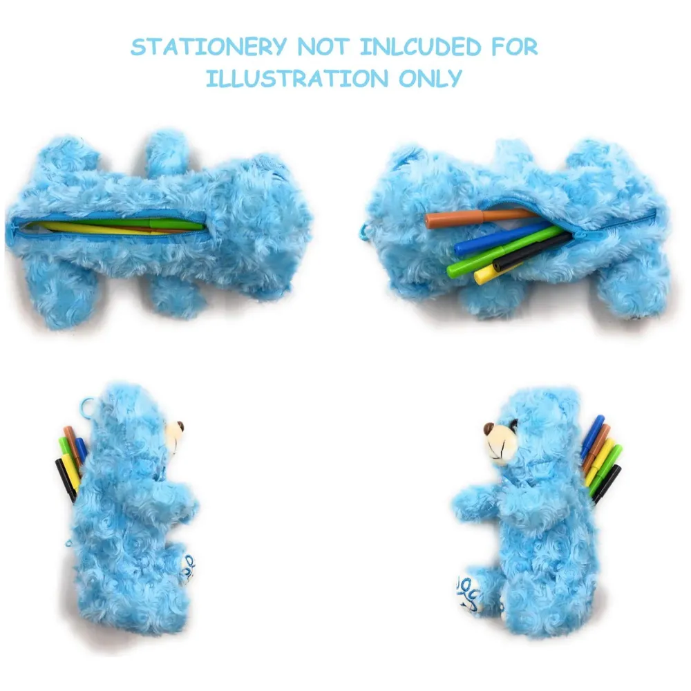 Blue Bear Pencil Pouch Soft Toys for Children, Kids Favorite Pencil Box (3D Blue Bear)
