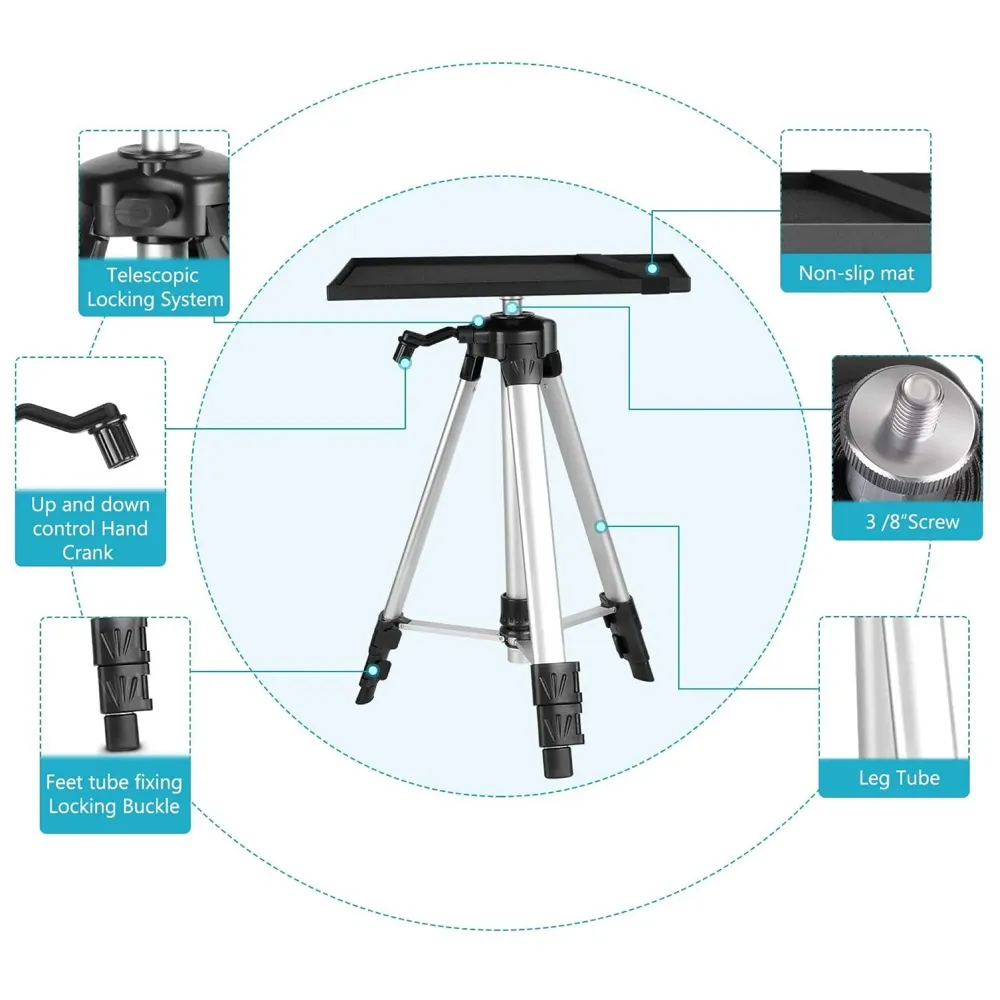 Projector Stand Height Adjustable Aluminium Projector Table and Floor Stand for Projector