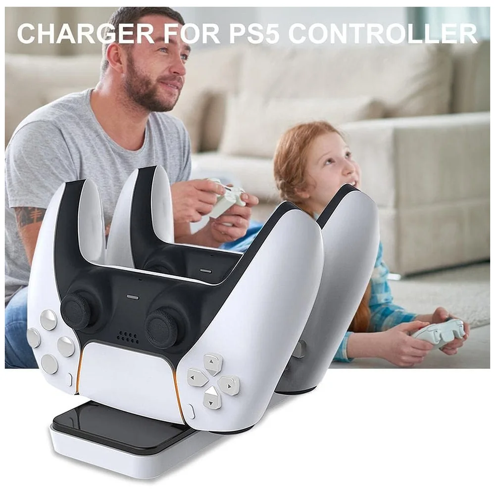LED Charger Dock Station for PS5 Controller Dual USB Type C Fast Premium