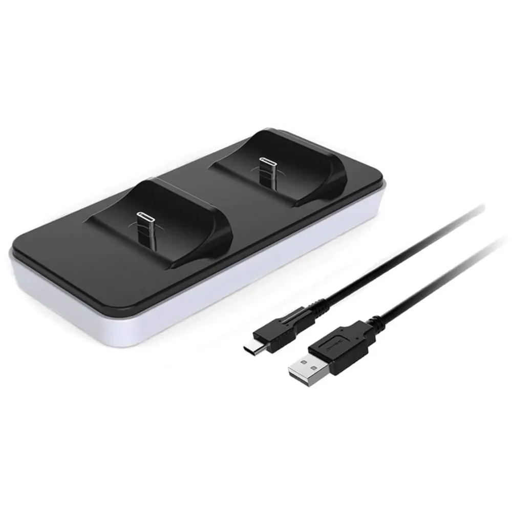 LED Charger Compatible with Ps5 Controller Charger Dock Station Dual USB Stand Type C.