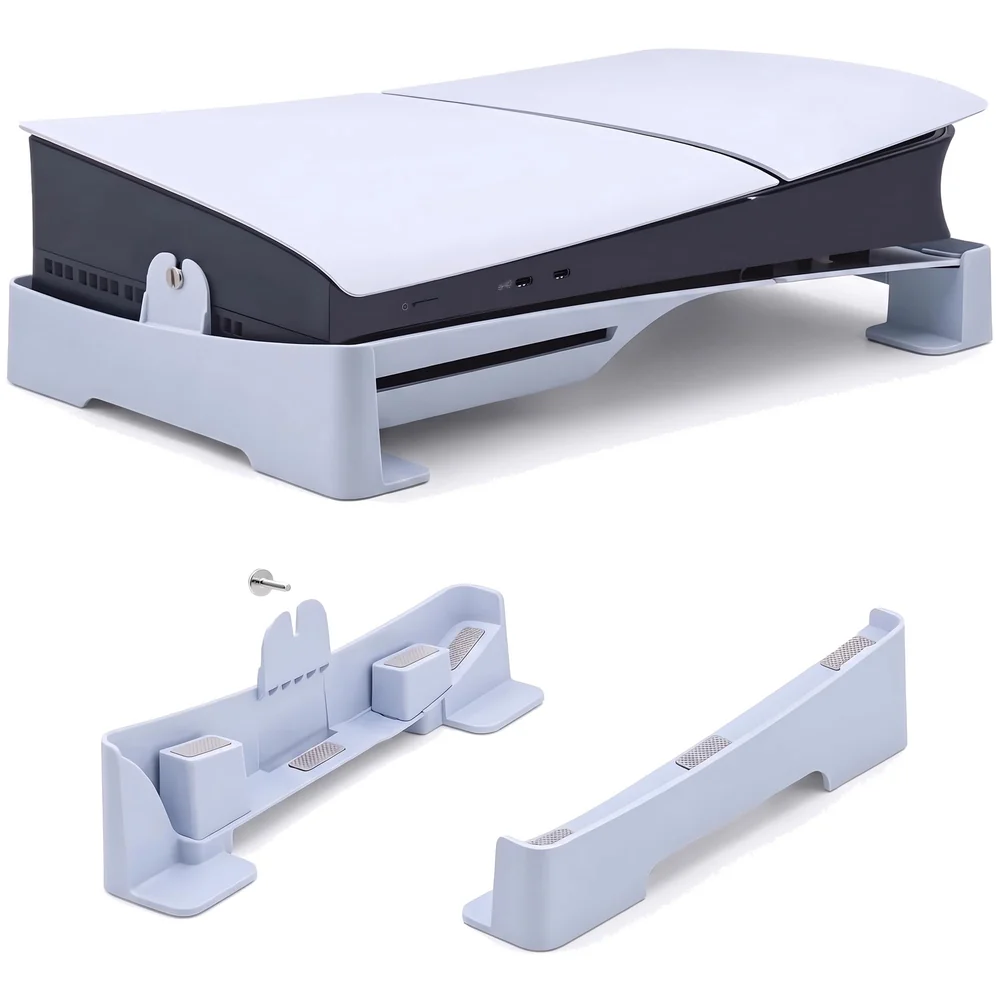 Gaming Stand for Slim and Pro Consoles with Horizontal Standing Base, Screw-in Mount, Stable and Firm Grip