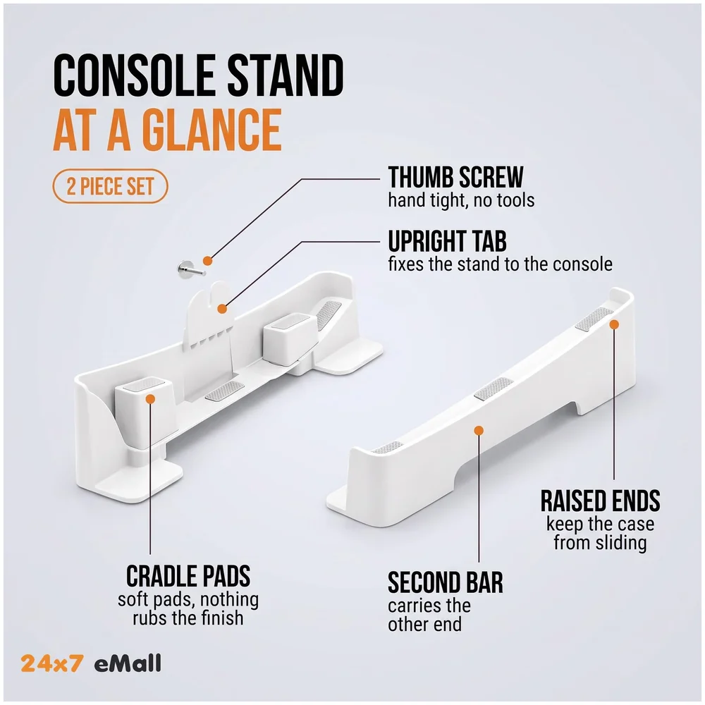 Horizontal Stand for PS5 Slim and Pro PVC Screw In Mount