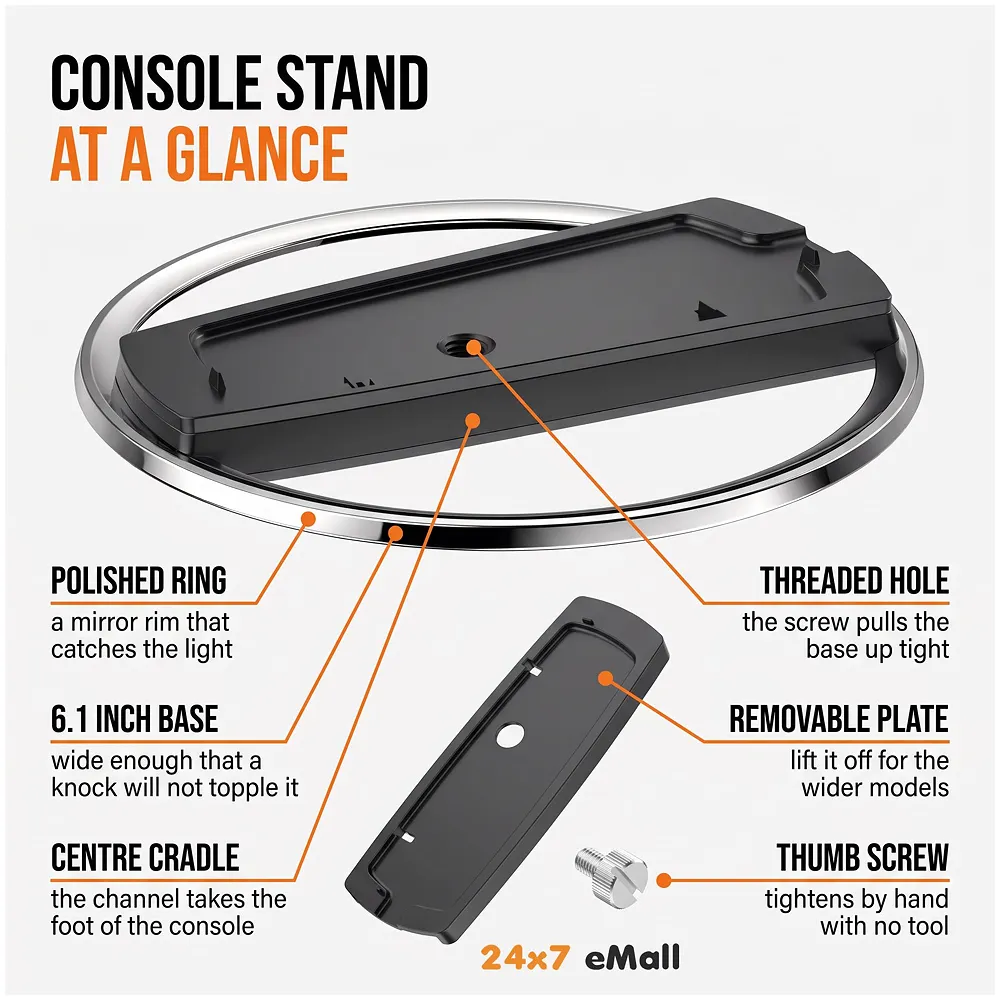 Vertical Stand for PS5 Fat Slim Pro 6.1 Inch Metal Base