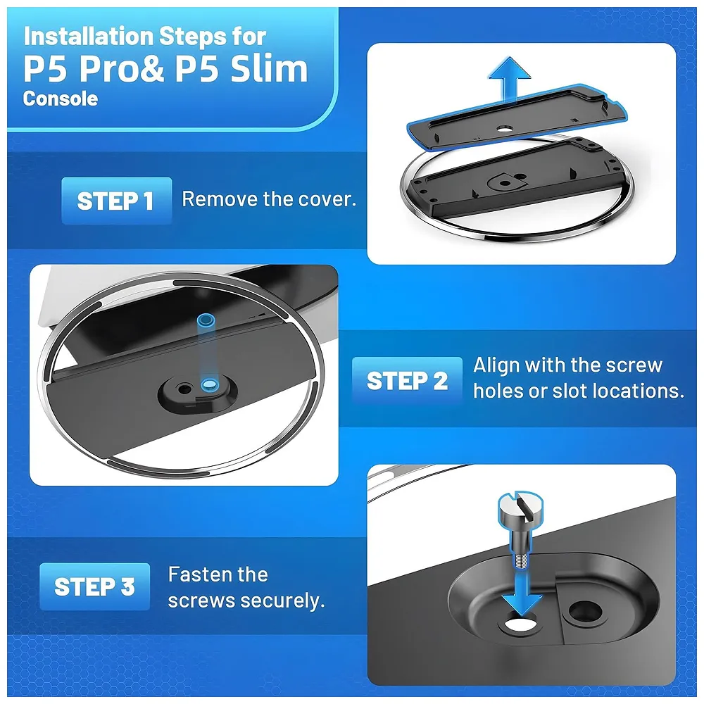 Vertical Stand for PS5 Fat Slim Pro 6.1 Inch Metal Base