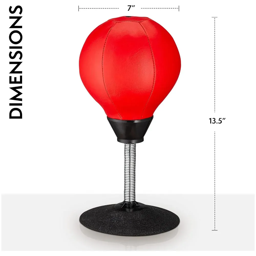 Desk Punching Bag Stress Buster Relief Free Standing Desk Table Boxing Punch Ball Suction Cup Reflex Strain 36 Cm Height Gag Gift