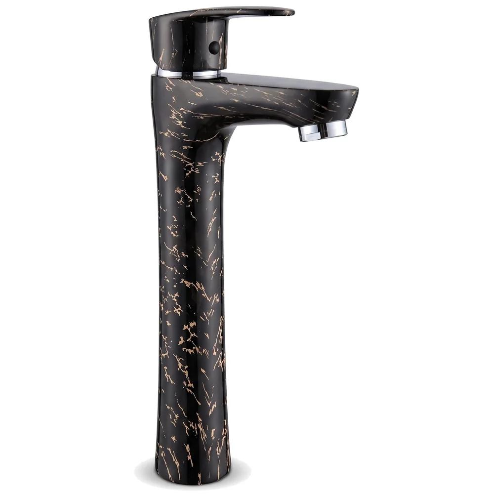 12 inch PVC Basin Mixer Faucet Tap Black Gold Marble Tall 30 cm Premium