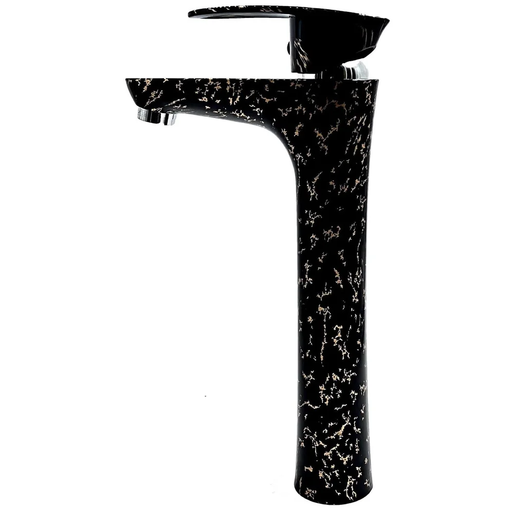 12 inch PVC Basin Mixer Faucet Tap Black Gold Marble Tall 30 cm Premium