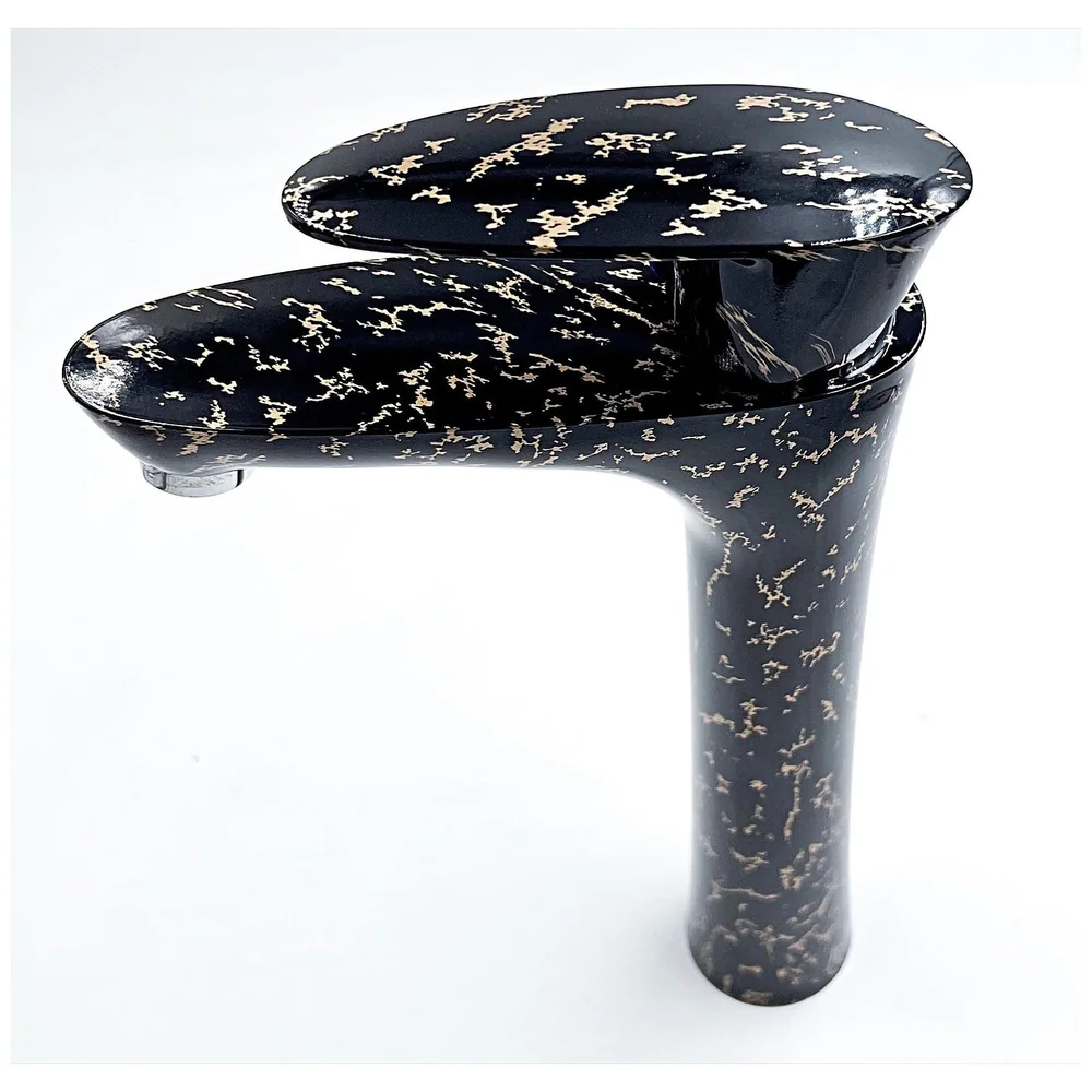 12 inch PVC Basin Mixer Faucet Tap Black Gold Marble Tall 30 cm Premium