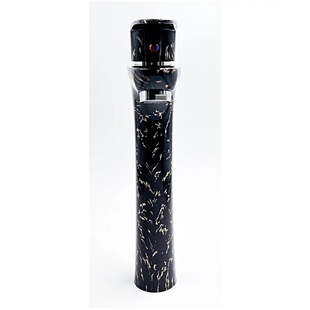 12 inch PVC Basin Mixer Faucet Tap Black Gold Marble Design Hot and Cold Bathroom Tap Tall Body - 30 Cm