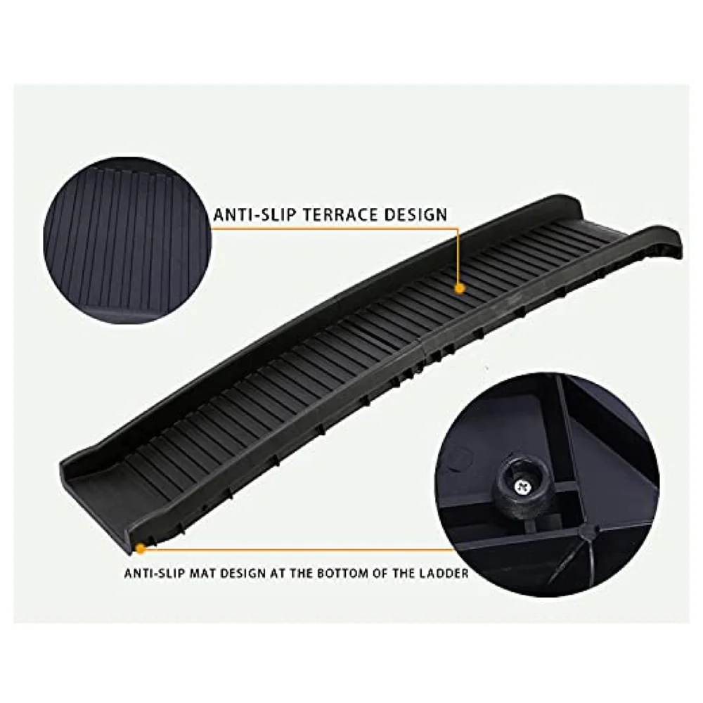 Folding Dog Ramp for Cars 62 x 15.5 x 3.5 Inches Black, 4 Times Folding (15.5 x 10 Inch) for Storage, Pet Car Ramp Stairs