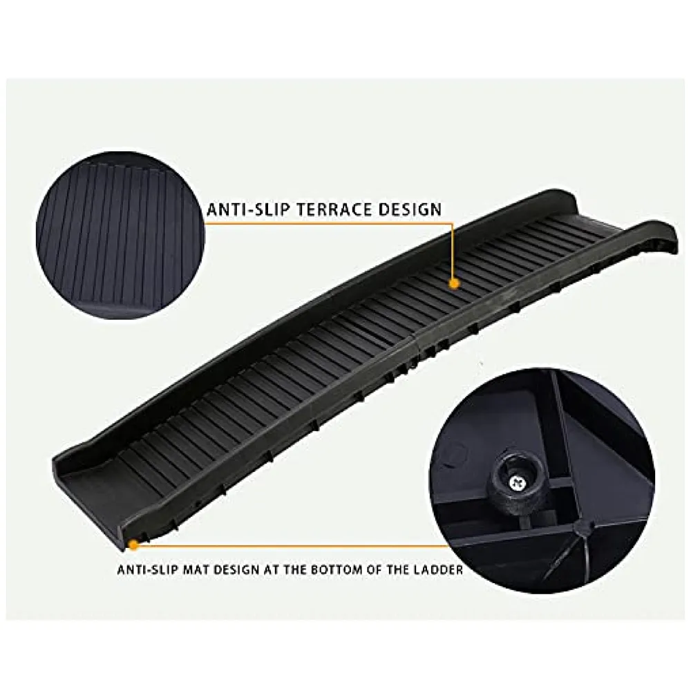 Folding Dog Ramp for Cars 62 x 15.5 x 3.5 Inch 4 Fold Black Pets