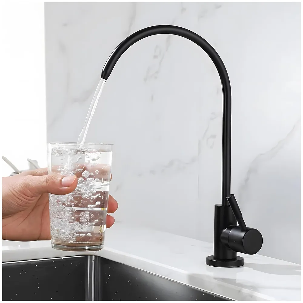 Ro Purifier Faucet tap for Under Sink Purifiers Compatible with All, Rotatable Kitchen Sink Faucet Tap with Black Finish for RO Drinking Water Filter Black - 27 x 12 cm