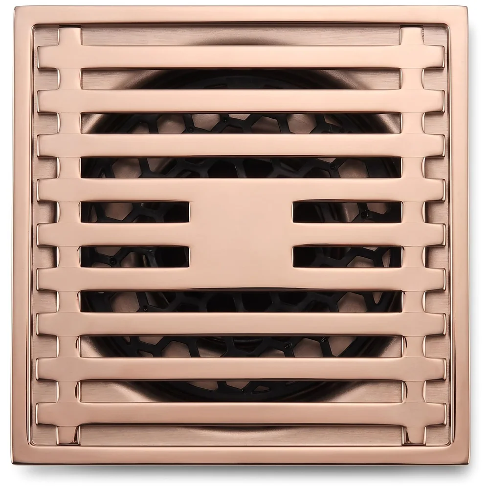 Rose Gold Bathroom Floor Drain Jali Anti Cockroach 4 Inch Square