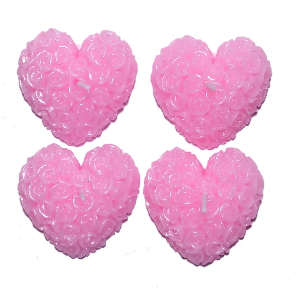 Floating Heart Real Candles ~ PINK ~ set of 4 gift pack ~ Valentine