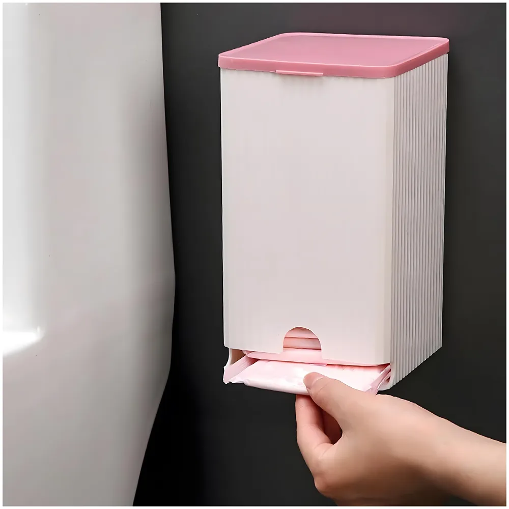 Sanitary Pads Dispenser Wall Mounted Pink White 19.5 x 11.5 cm
