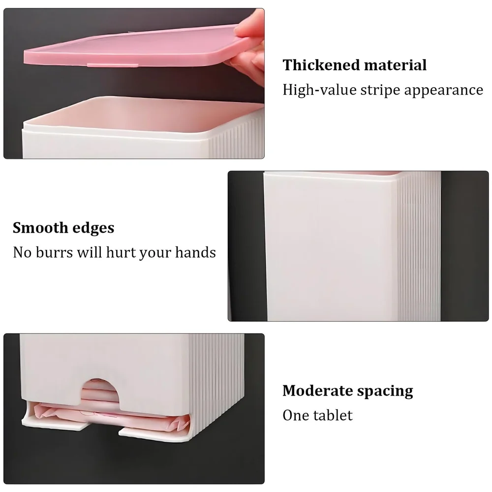 Sanitary Pads Dispenser Wall Mounted Pink White 19.5 x 11.5 cm