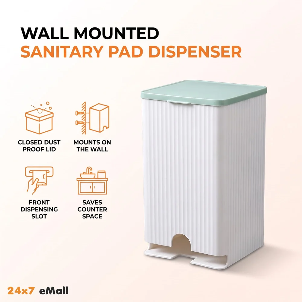 Sanitary Pads Dispenser Wall-Mounted Sanitary Napkin Storage Box Dust-Proof- Pink White 19.5cm x 11.5cm White Green