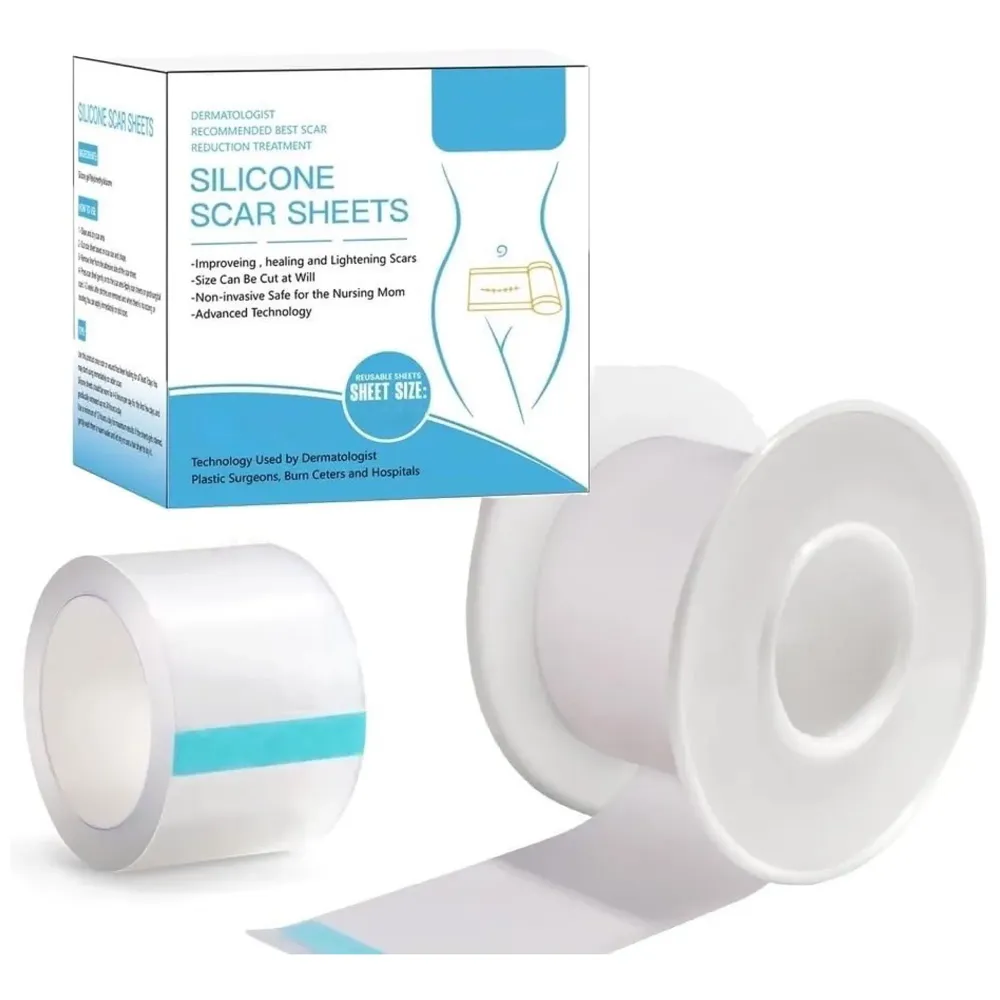 Clear Silicon Scar Sheet 4 x 150 Cm for Healing Scars Transparent tear silicone tape roll for hypertrophic scars and keloids caused by surgery, medical silicone for scar removal