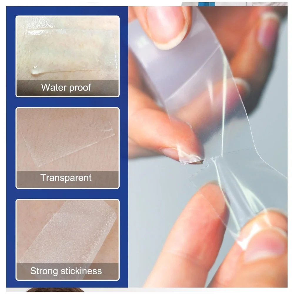 Clear Silicon Scar Sheet 4 x 150 Cm for Healing Scars Transparent tear silicone tape roll for hypertrophic scars and keloids caused by surgery, medical silicone for scar removal