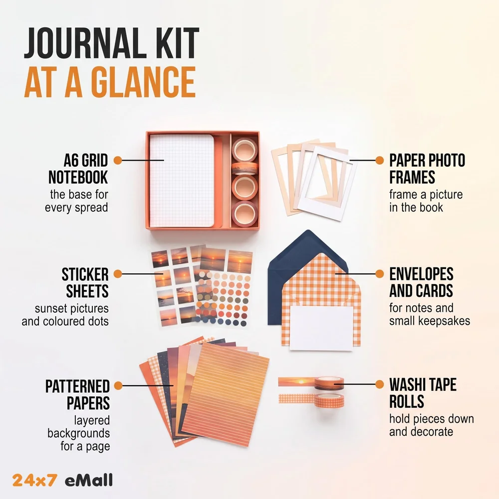 346Pcs Journal Supplies Kit Vintage Scrapbook Stickers Art Journaling Kit. Journal Schedulers Diy Paper Stickers For Decoration Notebook Collage Album Aesthetic Tape (Sunset), Multicolor