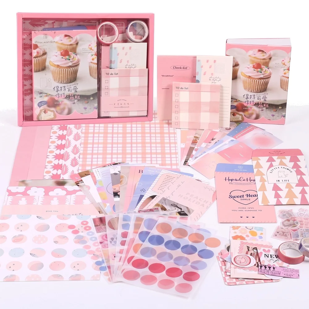 346Pcs Journal Supplies Kit Vintage Scrapbook Stickers Art Journaling Kit Journal Scheduler Diy Paper Stickers For Decoration Notebook Collage Album Aesthetic Tape(Sweet Heart), Multicolor