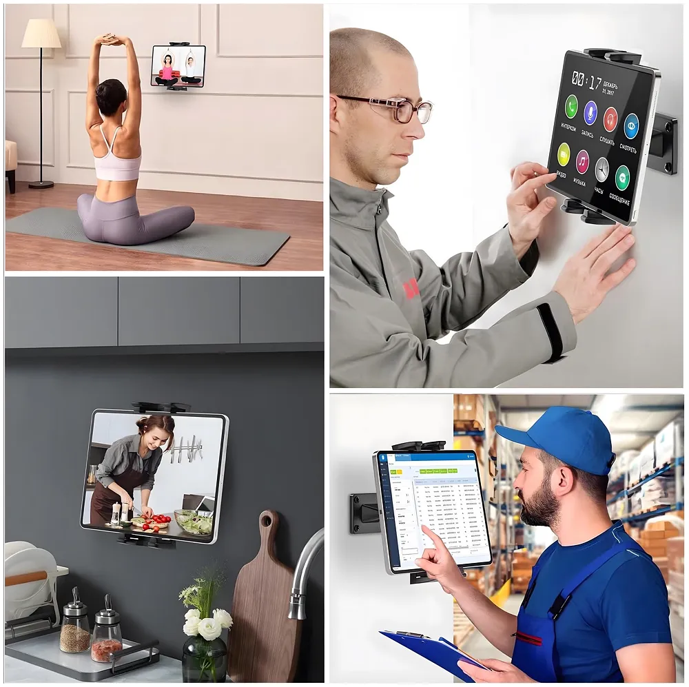 Wall Mount Tablet Phone Holder 4.7 to 13 Inches 360 Ball Joint