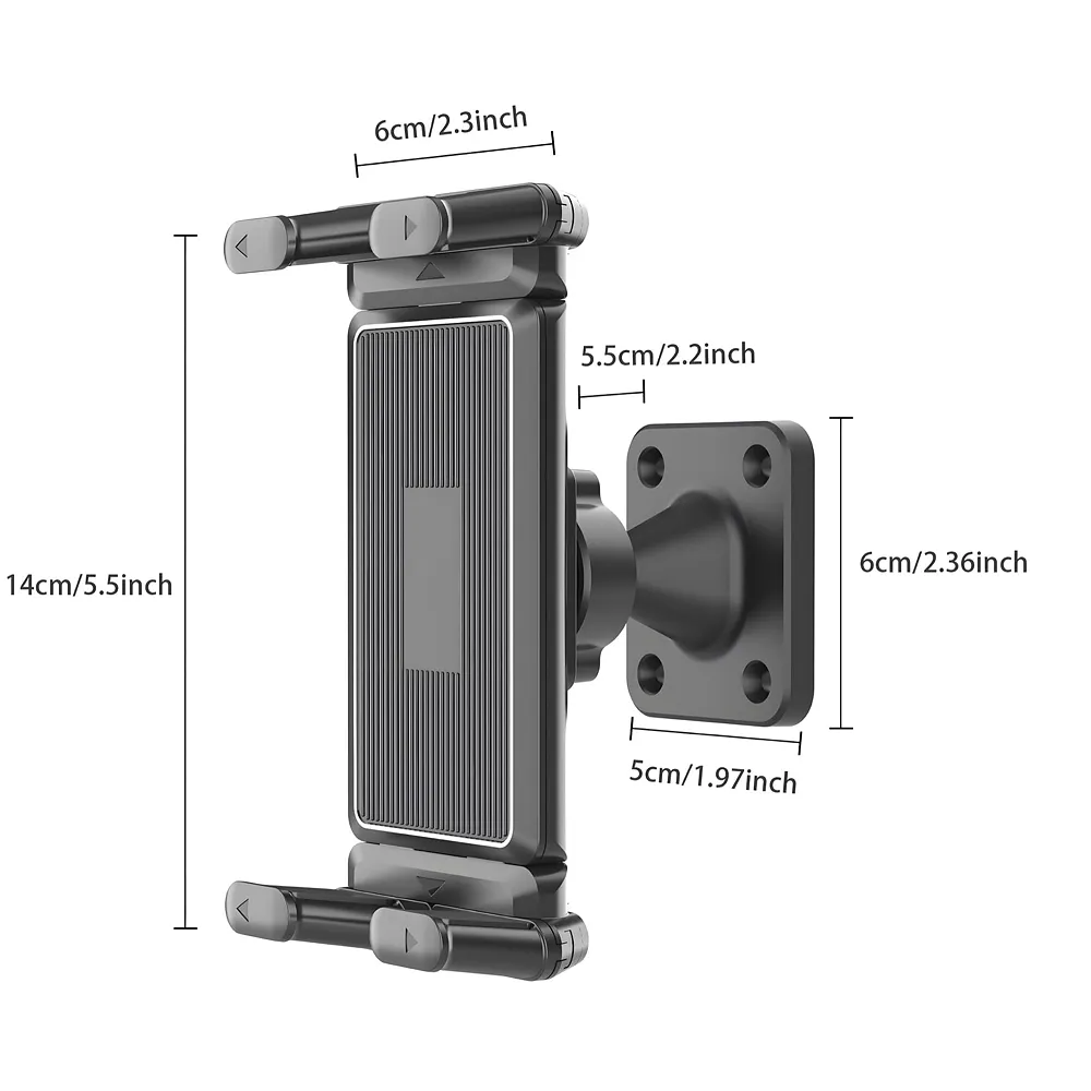 Wall Mount Tablet Phone Holder 4.7 to 13 Inches 360 Ball Joint