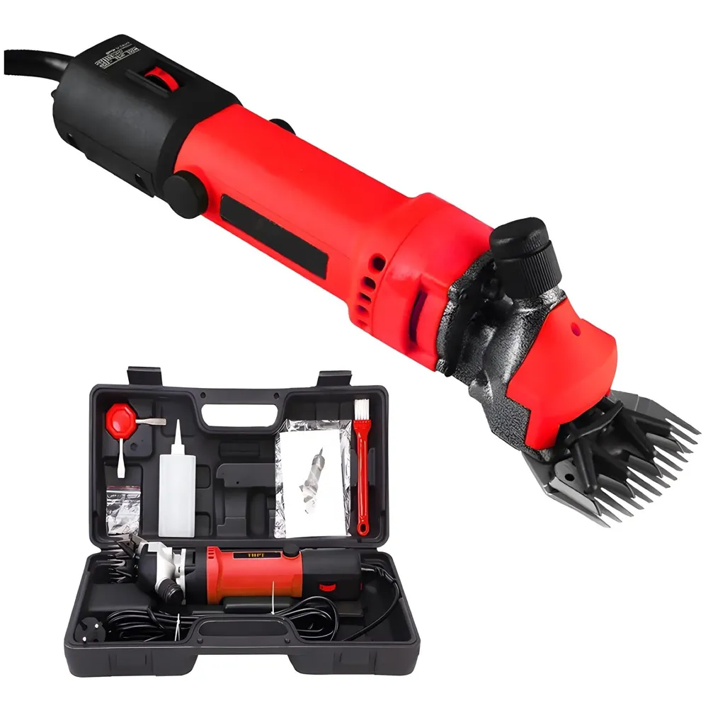 Unisex 1200W Electric Shearing Clipper Pet Sheep Shear Goat Farm Wool Cut Trimmer 220V For Wool Electric Sheep Shearing, Red Professional Grooming Livestock Thick Coat