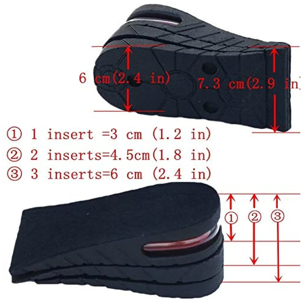 Height Increase Insoles 3 Layer EVA Foam Shoe Lifts 6 cm Unisex