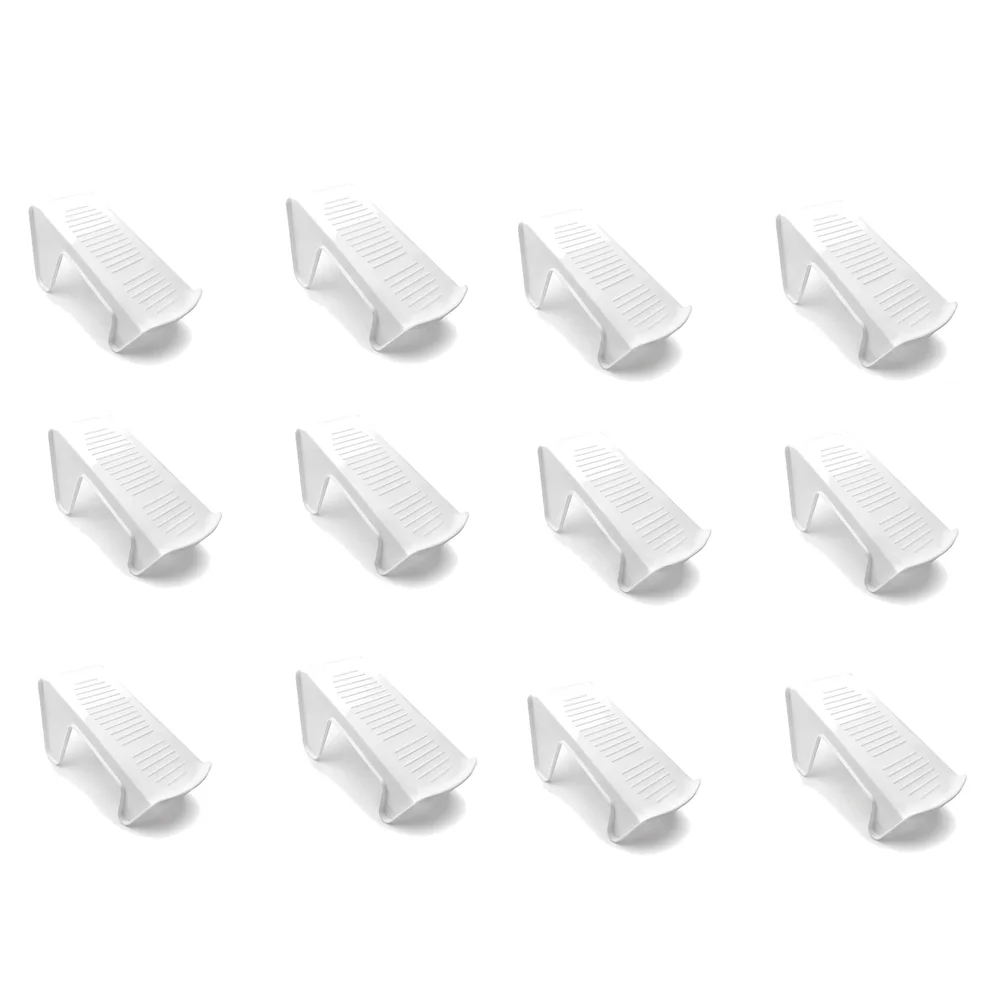 Shoe Slots Organizer, Shoe Storage Rack Space Saver Rack Holder. (White, 12)