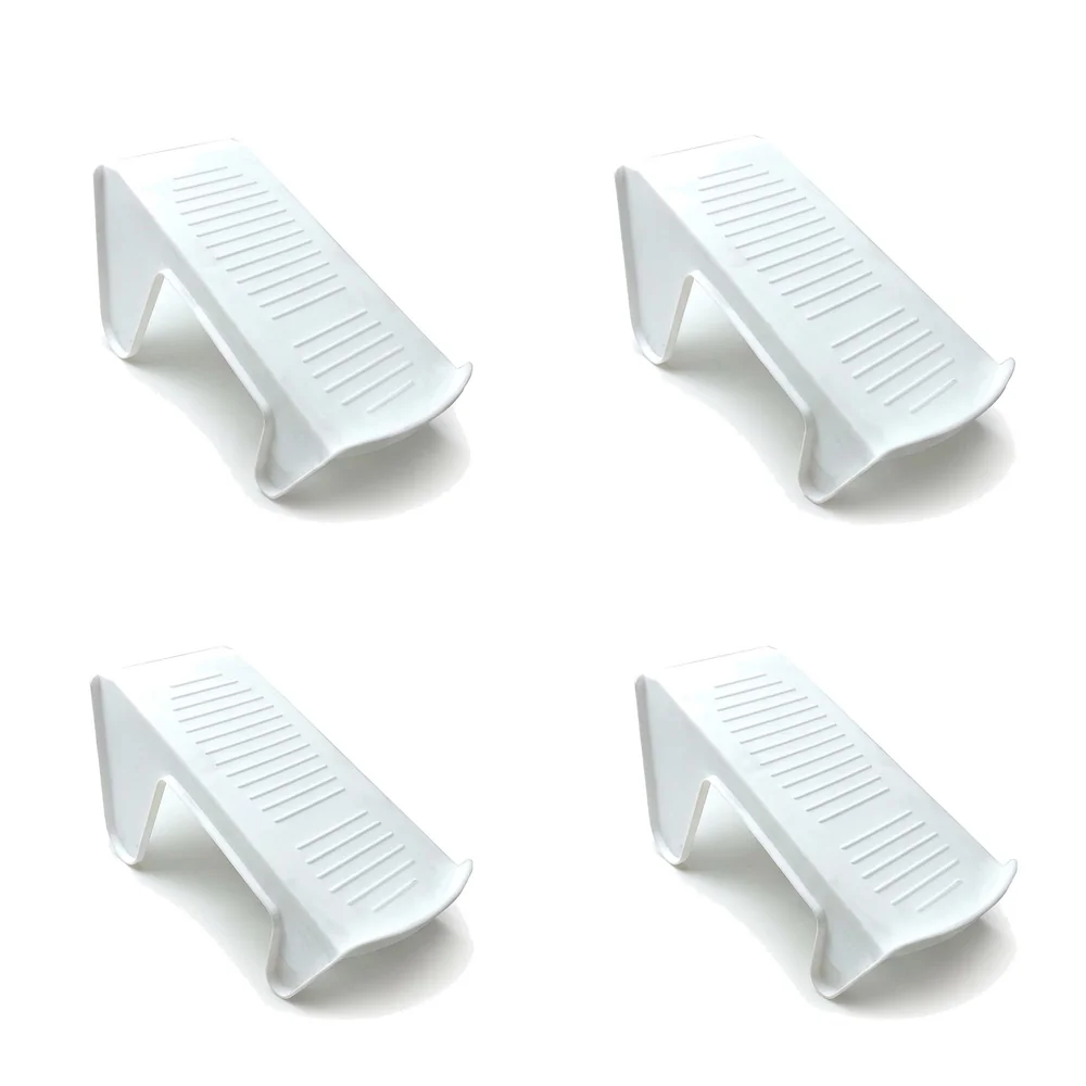 Shoe Slots Organizer, Shoe Storage Rack Space Saver Rack Holder. (White, 4)