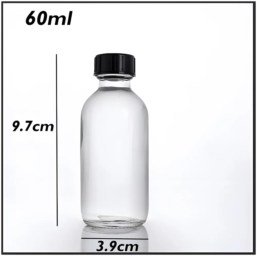 12 Pcs Glass Shot Bottles 60 ml Airtight Leak Proof 3.7 Inch Set