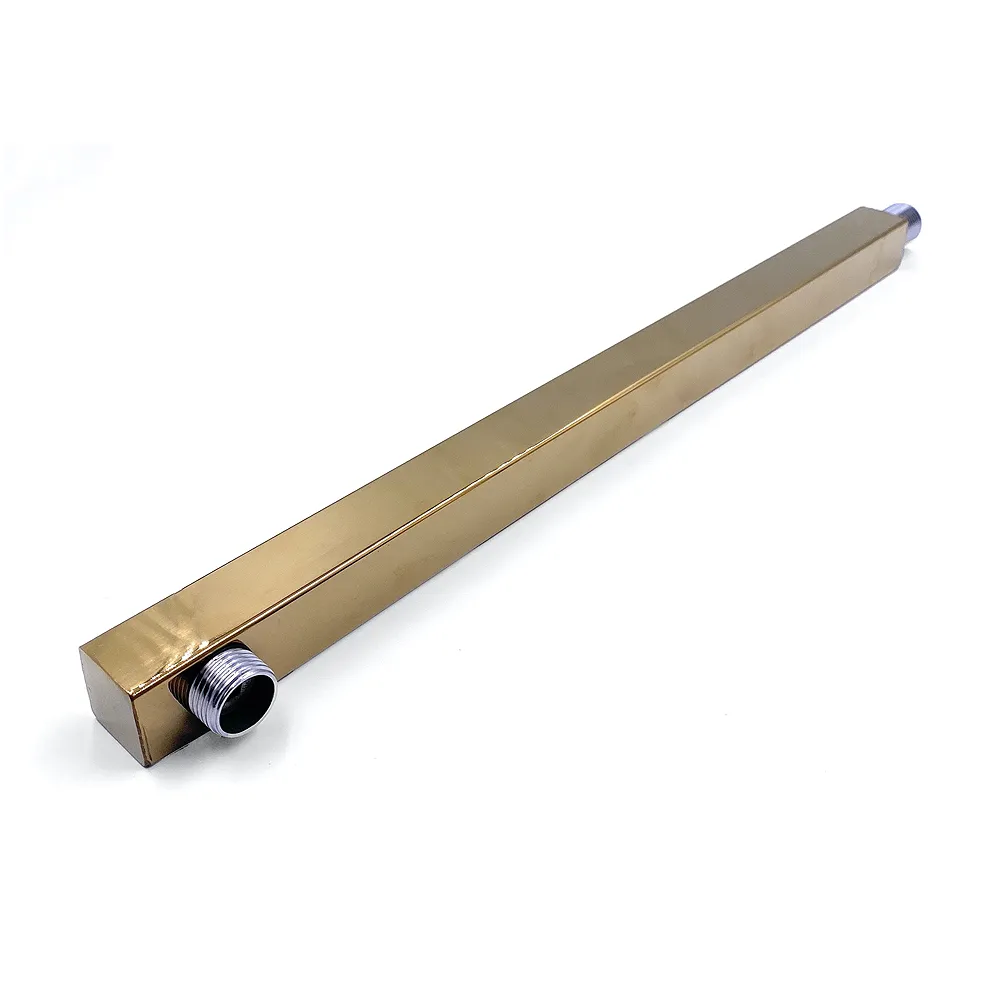 Gold Shower Arm 18 Inch Square Victorian Golden Finish Bathroom