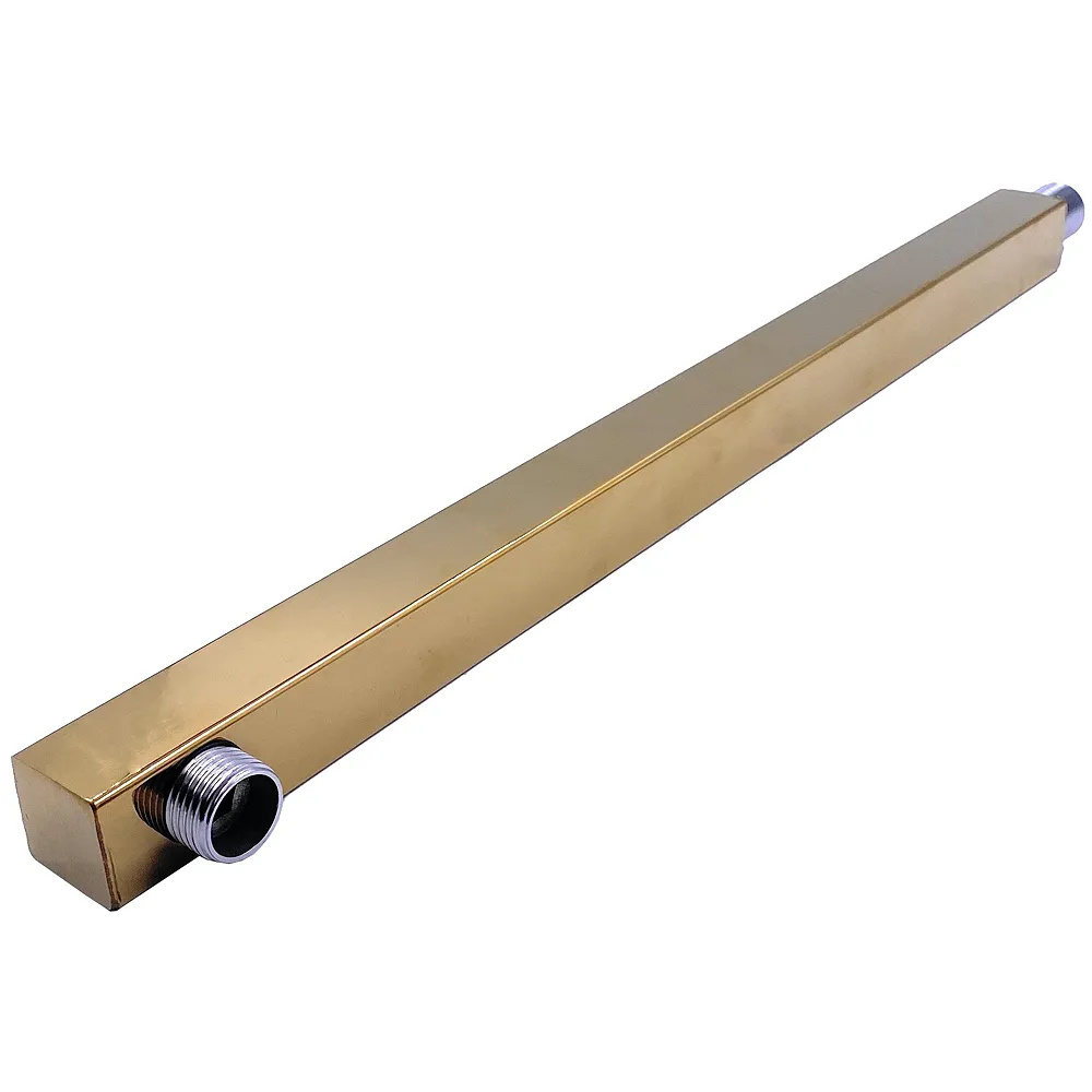 Gold Shower Arm 18 Inch Square Victorian Golden Finish Bathroom