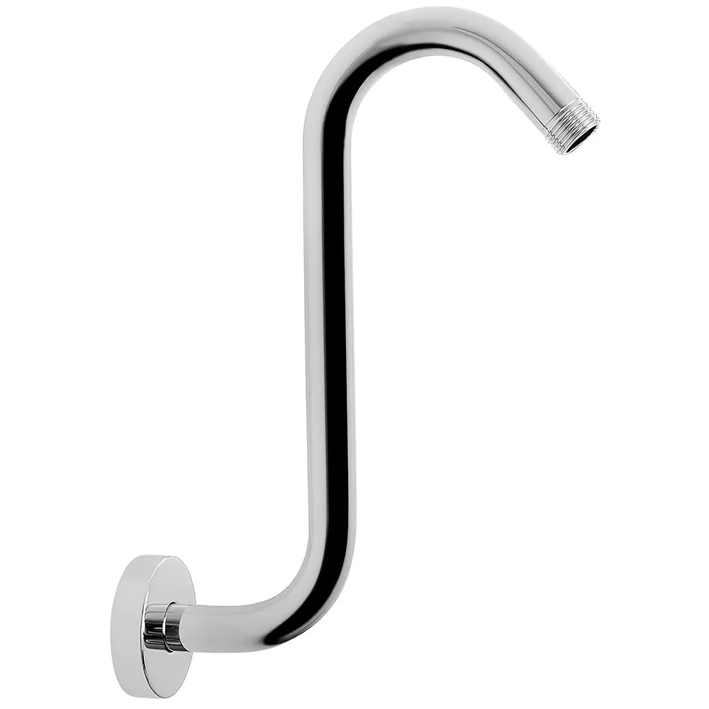 Gooseneck Shower Arm S Shape 26 x 21 cm High Rise with Flange