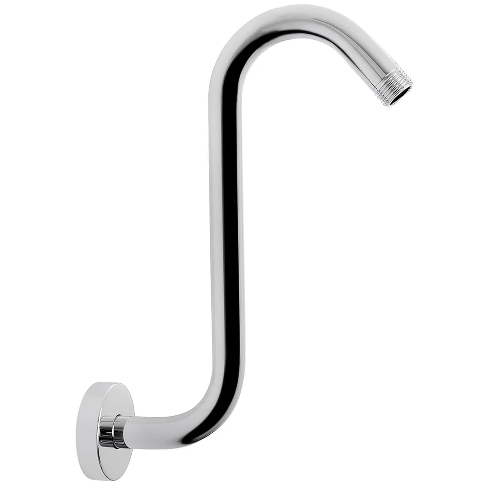 Gooseneck Shower Arm S Shape 26 x 21 cm High Rise with Flange