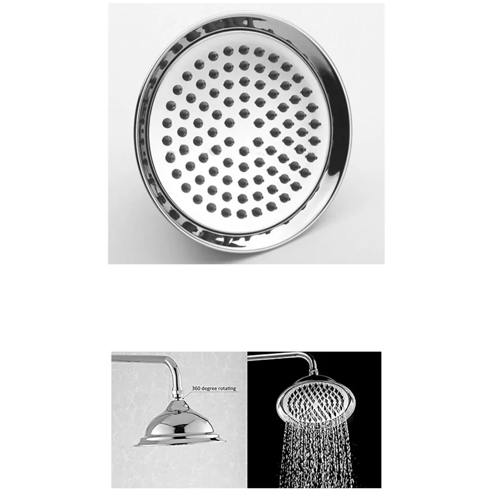 Victorian Chrome Overhead Shower Head 8 Inch Rust Free Bathroom