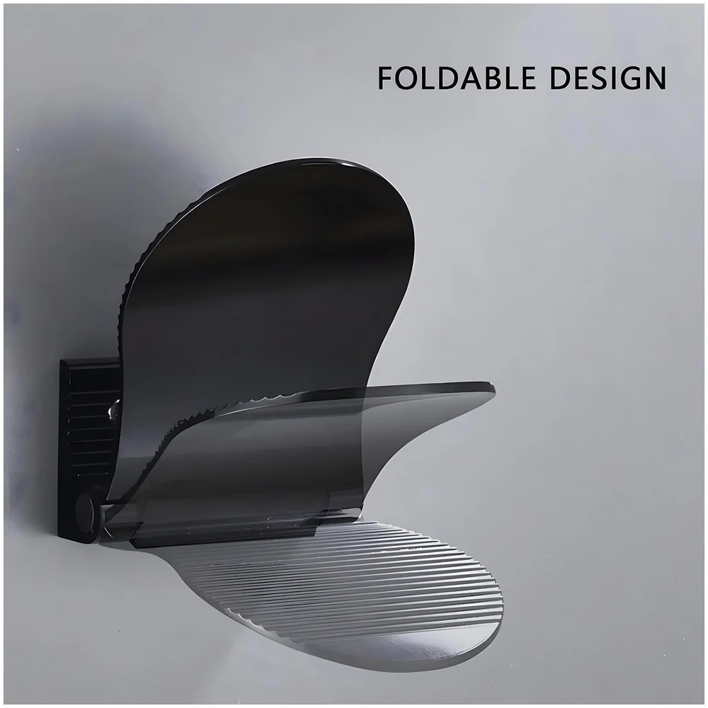 Shower Foot Rest, Shaving Pedestal Foldable Design Aluminium Alloy Screw Installation Shower Leg Shaving Shelf Bathroom Pedal for Shaving Legs Shower Tool