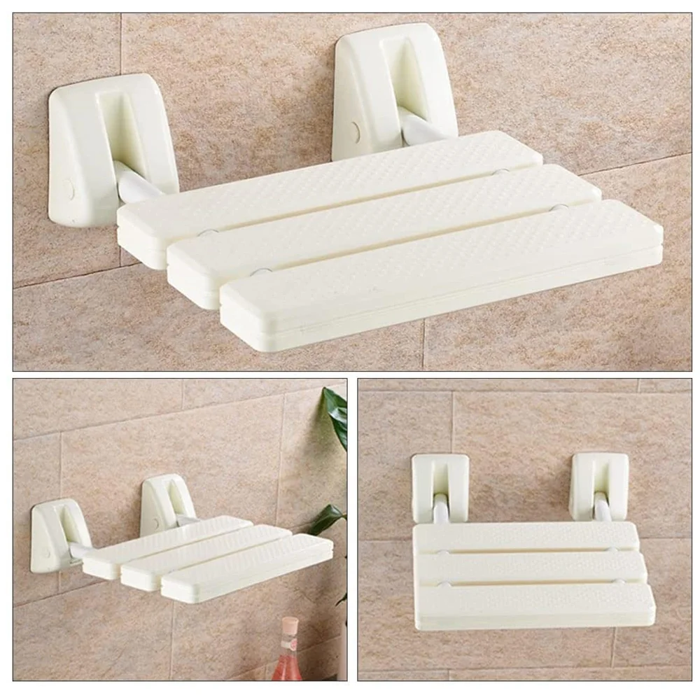 Shower Seat Wall Mounted Bathroom Foldable Stool Non-Slip Folding Shower Seat Stool Bench Wall Bath Seat.