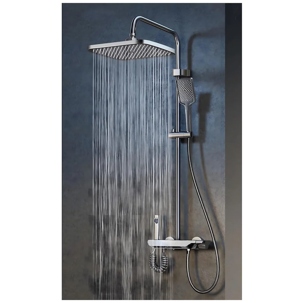Piano Keys Shower Set black Hot and Cold Mixer Tap Bath