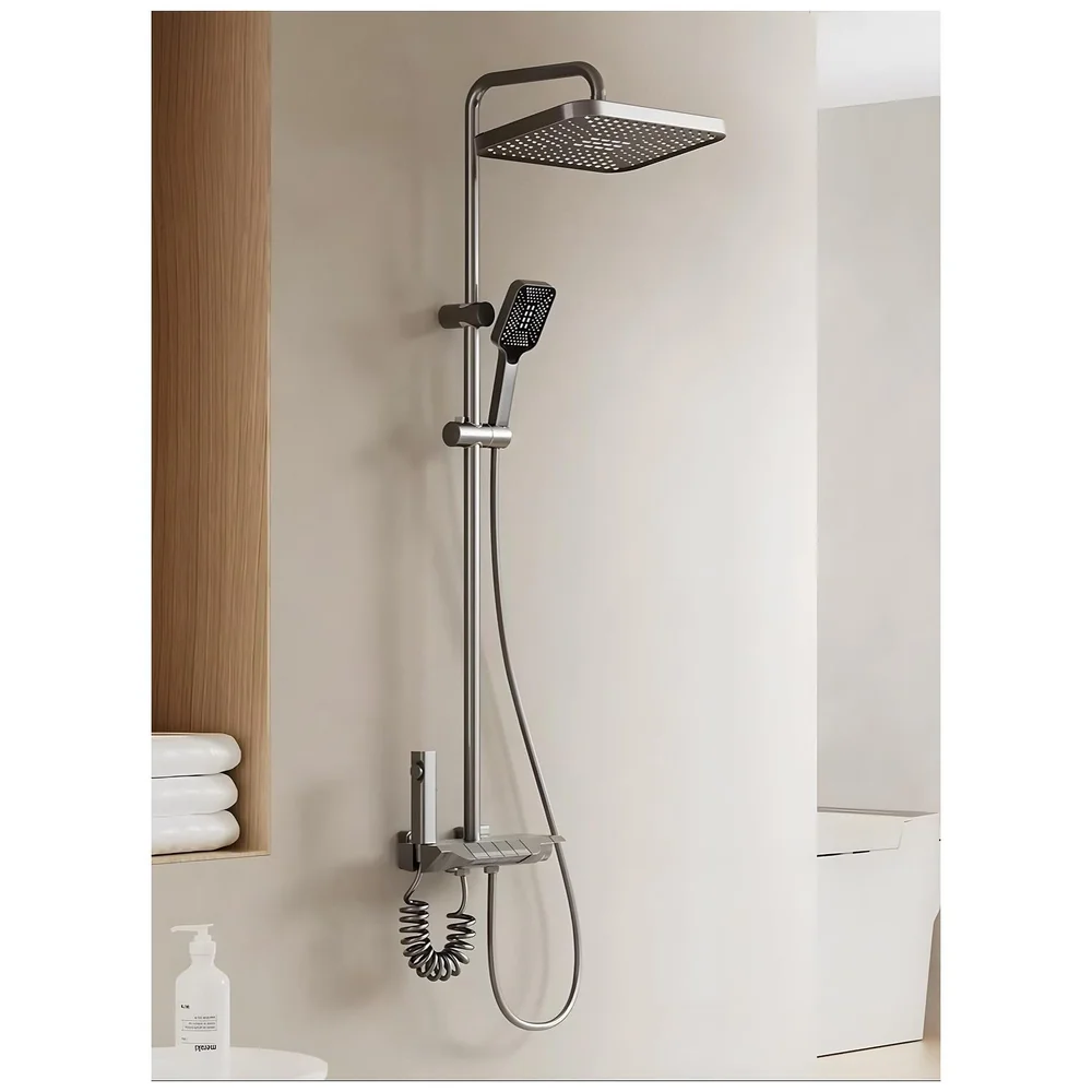 Piano Keys Shower Set black Hot and Cold Mixer Tap Bath