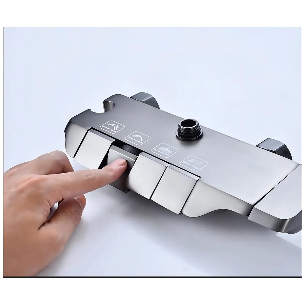 Piano Keys Shower Set black Hot and Cold Mixer Tap Bath