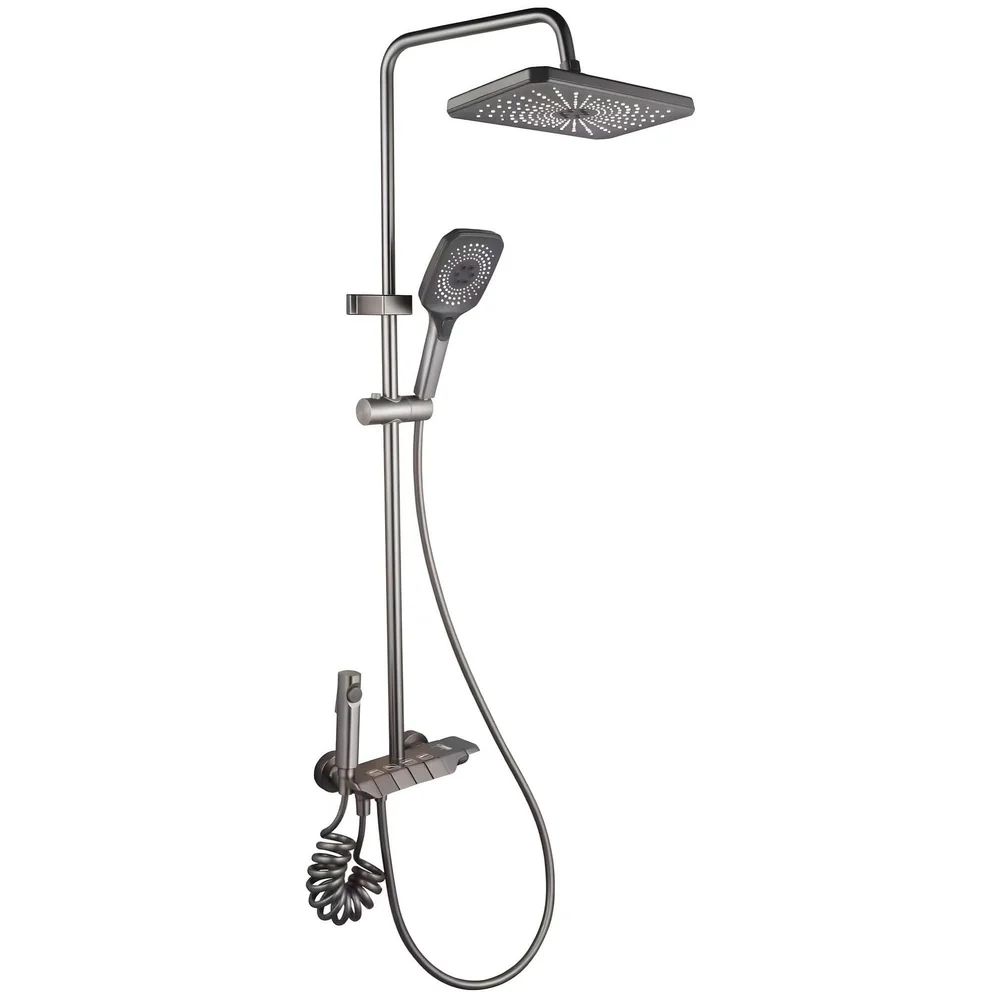 Piano Keys Shower Set black Hot and Cold Mixer Tap Bath