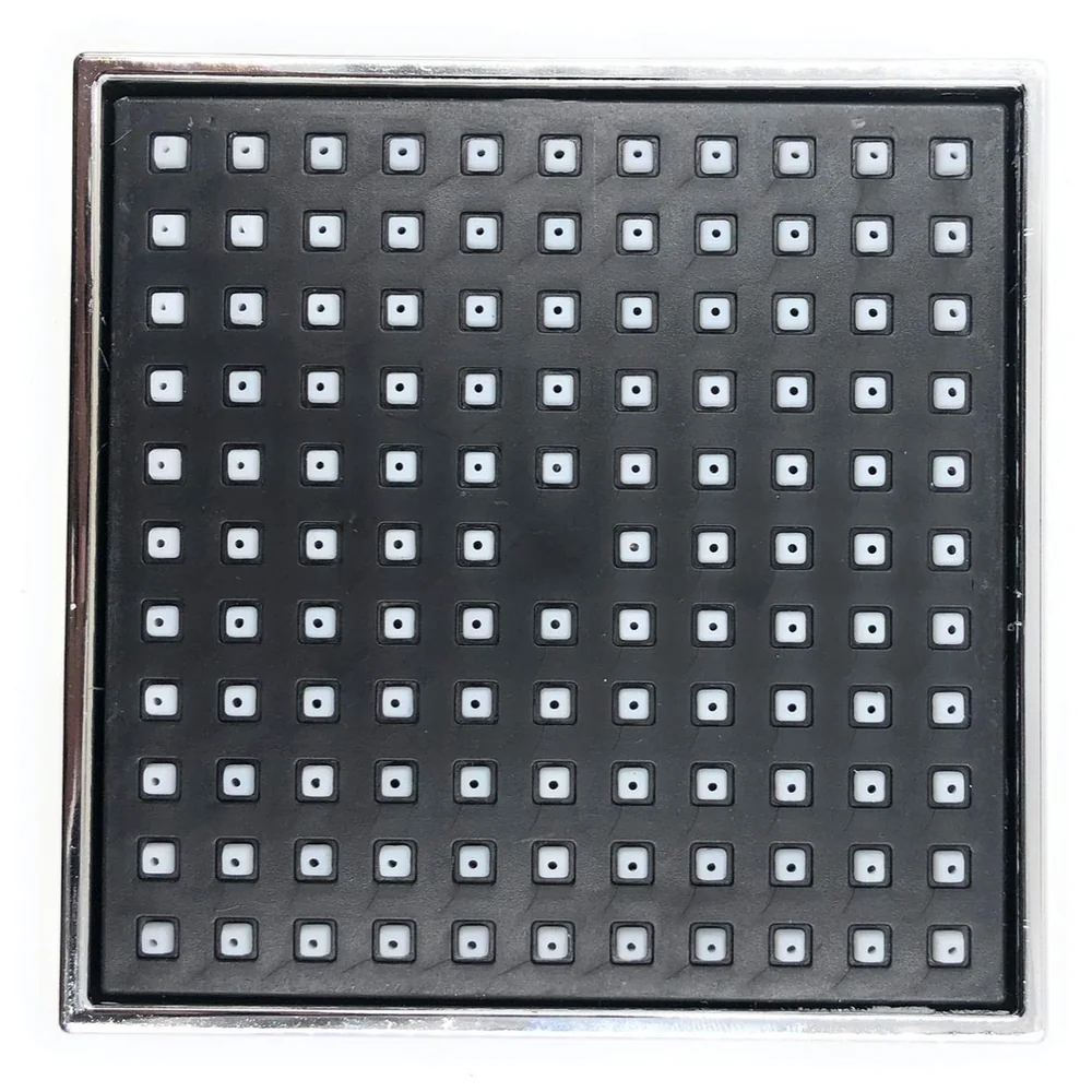 Rain Flow Overhead Shower 4 x 4 Inch Square Black High Pressure