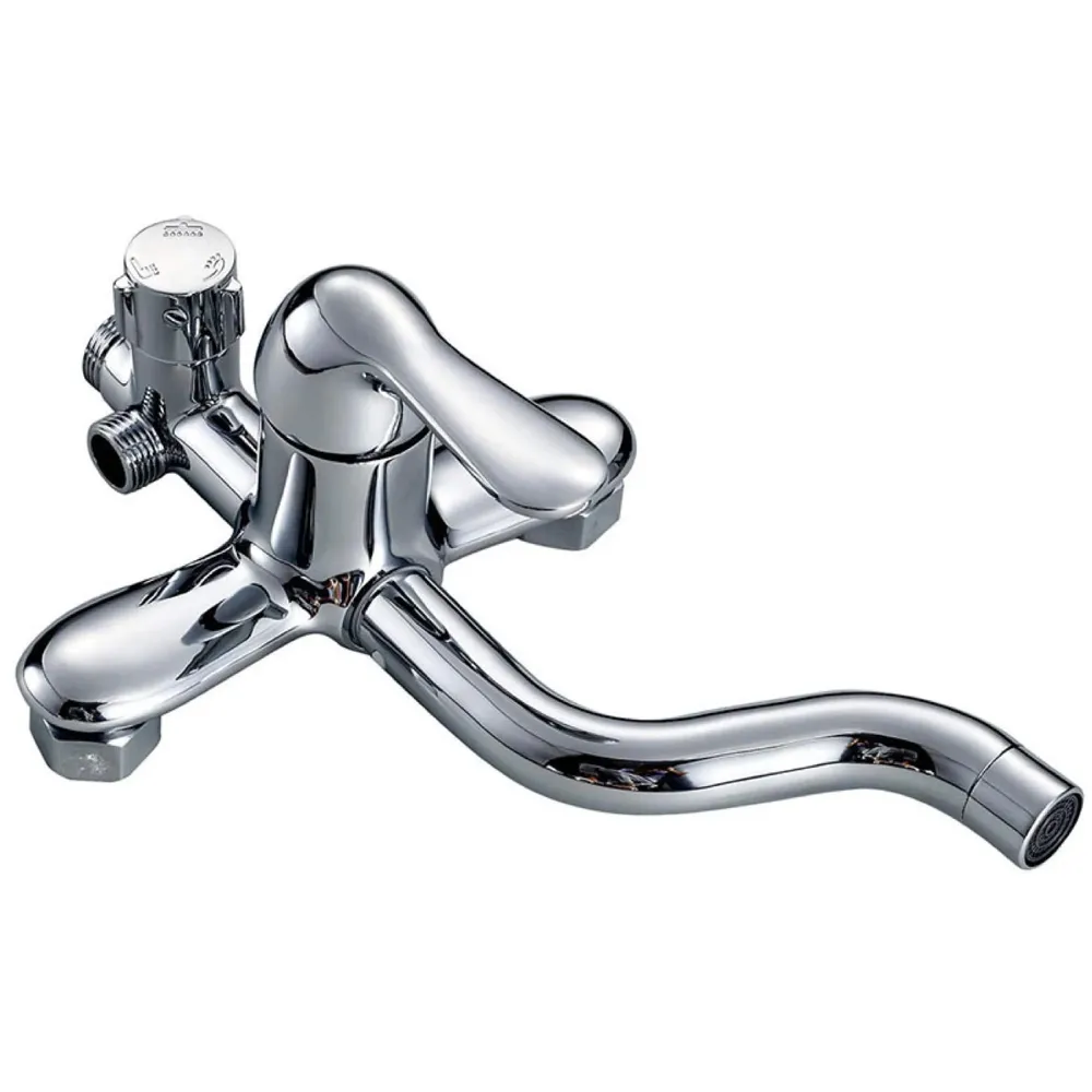 Brass Shower System, 3 in 1 Wall Mixer with 3 Control Setting. Adjustable Height Shower and Hand Shower (Chrome 2)