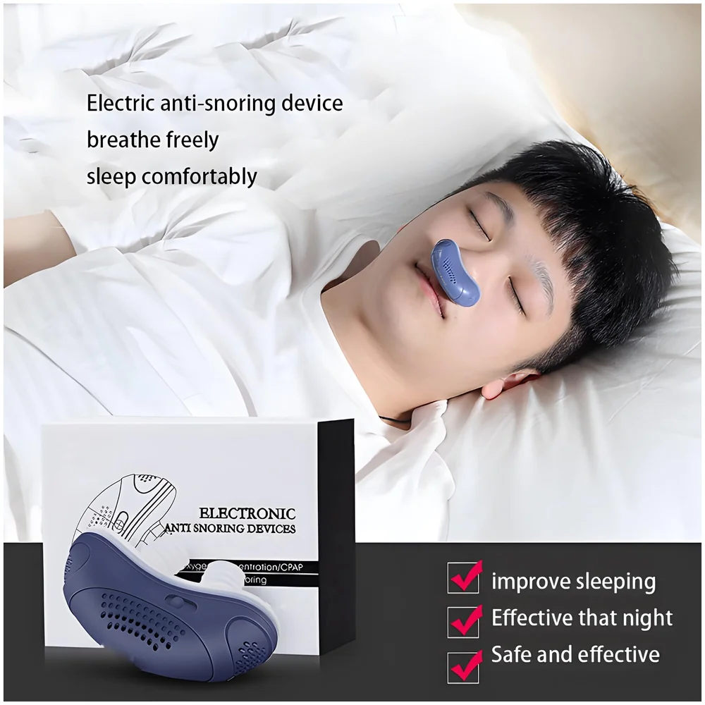 Upgraded Electric Noise Anti Snoring Device Sleep Stop Snore Aid Stopper, Stop Snoring Aids Devices Solution Small Travel