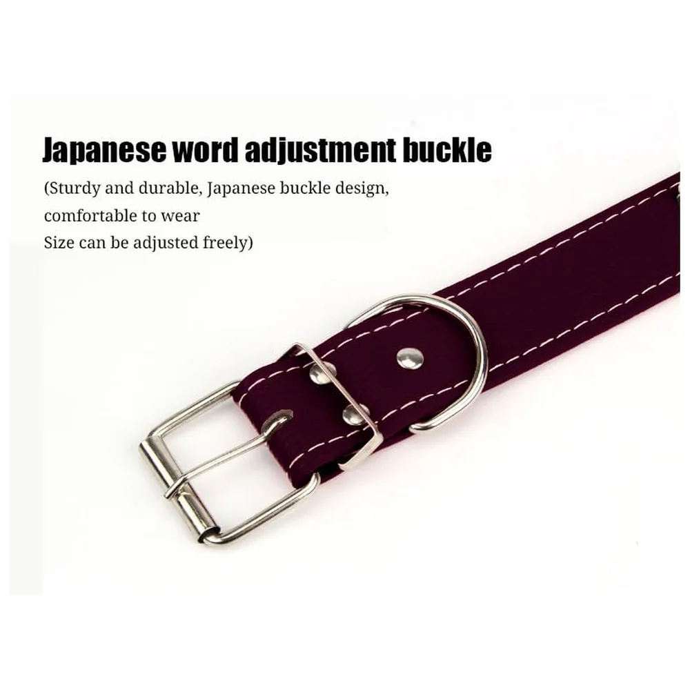 Spiked Dog Collar PU Leather Black 45-52 cm for Medium Large Dogs